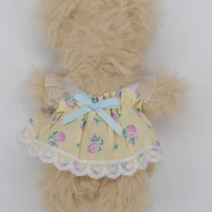 Yellow pink rose blue ribbon