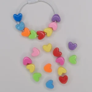 Hearts colored beads