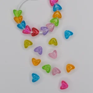 Hearts transparent beads
